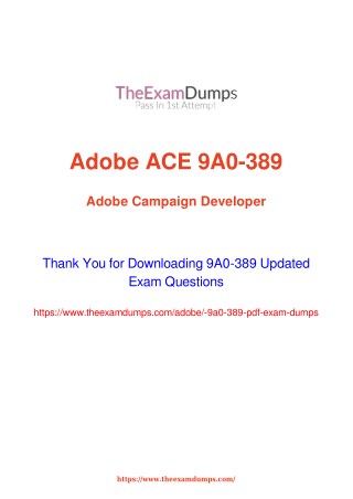 Adobe 9A0-389 Practice Questions [2019 Updated]