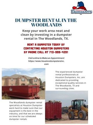 Dumpster Rental The Woodlands