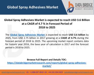 Global spray adhesives Market Research Report-2018-2025-PPT