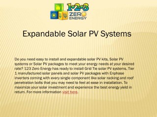 Expandable Solar PV Systems