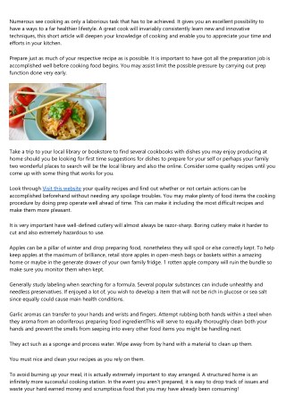 Valuable Food preparation Ideas That Have Been Shown To Work Nicely
