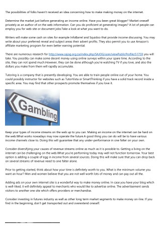 Thinking About Generating Income Online? Check This Out