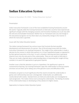Best Education System Indian Essay