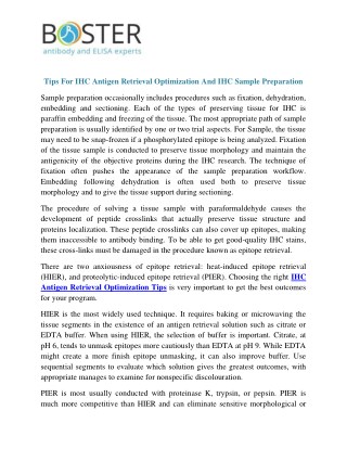 Tips For IHC Antigen Retrieval Optimization And IHC Sample Preparation