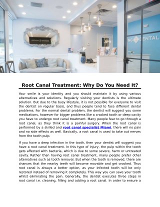 Root Canal Treatment: Why Do You Need It?
