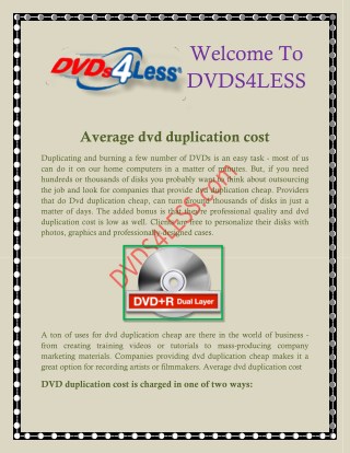 dvd duplication and printing, dvd duplication services - dvds4less.com