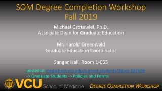 SOM Degree Completion Workshop Fall 2019