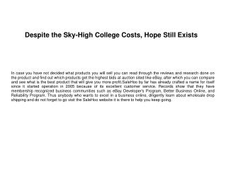 Despite the Sky-High College Costs, Hope Still Exists