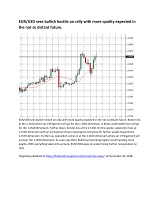 EUR/USD sees bullish hostile on rally with more quality expected in the not so distant future.