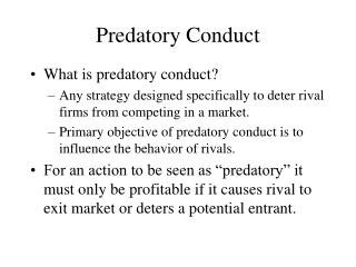 Predatory Conduct