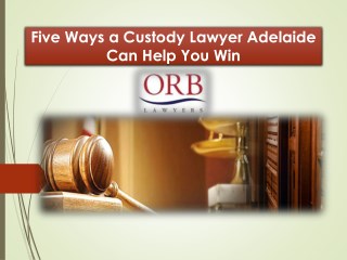 Five ways a custody lawyer adelaide can help you win