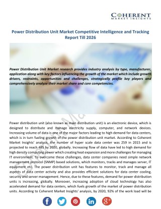 Power Distribution Unit Market