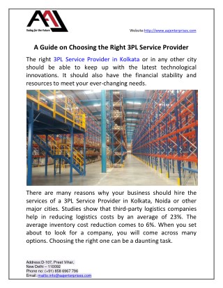 A Guide on Choosing the Right 3PL Service Provider