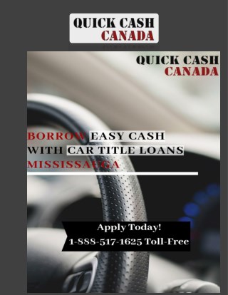 Borrow Easy Cash With Car Title Loans Mississauga