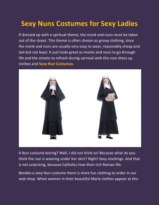 Sexy Nuns Costumes for Sexy Ladies