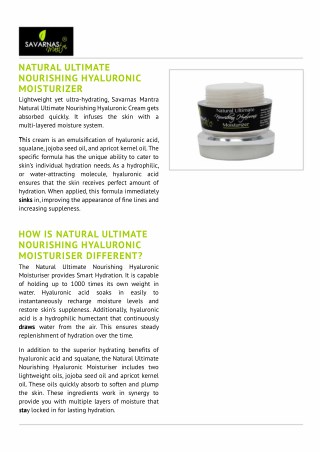 NATURAL ULTIMATE NOURISHING HYALURONIC MOISTURIZER