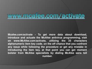 MCAFEE.COM/ACTIVATE- ACTIVATE MCAFEE ANTIVIRUS
