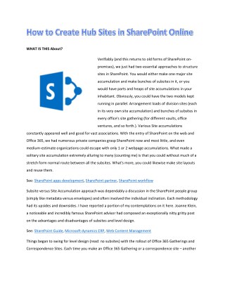 How to create hub sites in SharePoint online