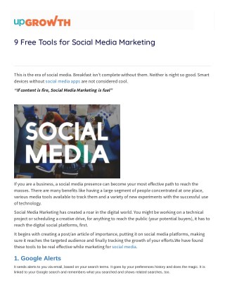 9 Free Tools for Social Media Marketing