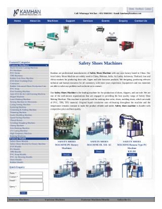 Safety Shoes Machine | Shoes Machine Manufacturers | Kamhan Industrial