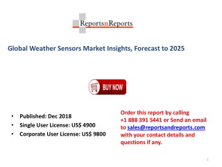Weather Sensors Market - Global Industry Analysis, Size, Share, Growth, Trends, and Forecast 2018– 2025