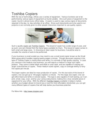 Digital Copiers - Everything You Need to Know About Buying a Digital Copier Machine