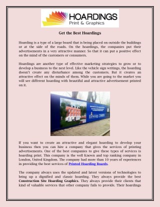 Get the Best Hoardings