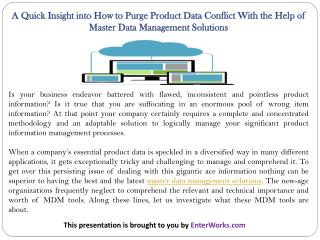 A Quick Insight into How to Purge Product Data Conflict With the Help of Master Data Management Solutions