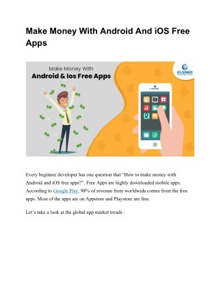 Make Money With Android And iOS Free Apps