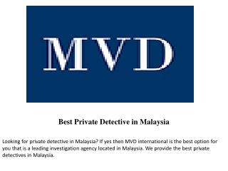 Private Detective in Malaysia