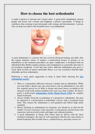 How to choose the best orthodontist