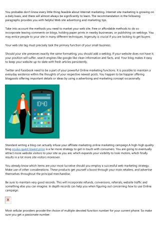 What You Must Learn To Your Internet Marketing Program