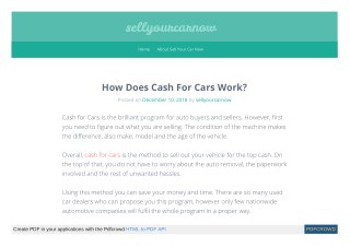 How Does Cash For Cars Work?