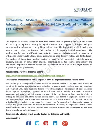 Implantable Medical Devices Market By Material, Product Type and End User - Global Industry Insights, Trends, Outlook, a