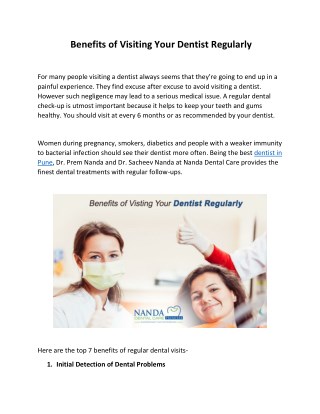 Benefits of Visiting Dentist Regularly