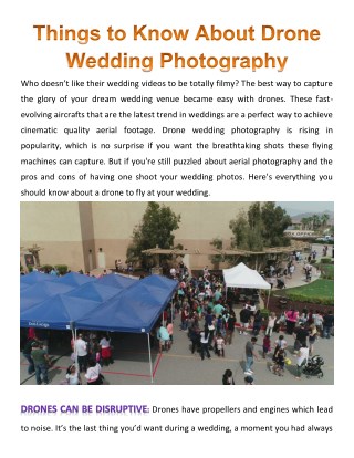 Things to Know About Drone Wedding Photography