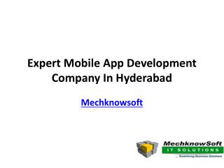 Expert mobile app development company in hyderabad