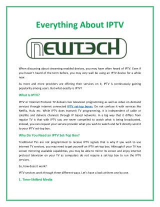Everything About IPTV
