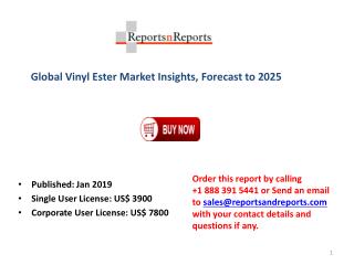 Vinyl Ester Market 2019 Key Manufacturers, Revenue, Gross Margin with Its Important Types and Application