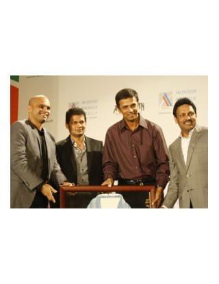 Mr.Rahul Dravid with Mr. Avinash Bhosale and Mr. Amit Bhosale