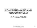 CONCRETE MIXING AND PROPORTIONING