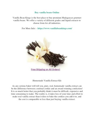 Where to buy vanilla beans