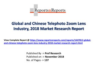 Global Telephoto Zoom Lens Market 2018 Recent Development and Future Forecast