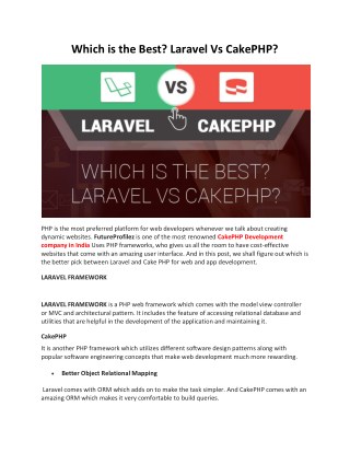 Which is the Best? Laravel Vs CakePHP