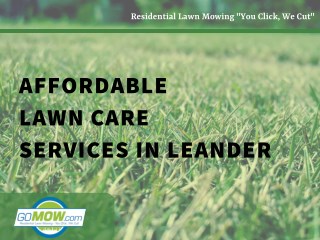 GoMow's Most Effective and Affordable lawn care service in Leander