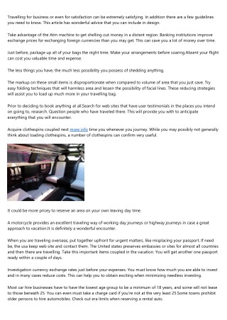 Traveling Demanding? It Doesn't Have To Be!