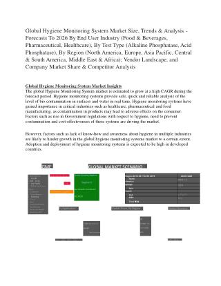 Global Hygiene Monitoring System Market Size, Trends & Analysis – Forecasts To 2026