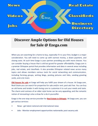 Old houses for sale - ezega.com