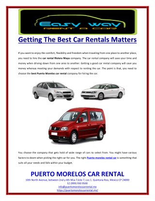 Getting The Best Car Rentals Matters
