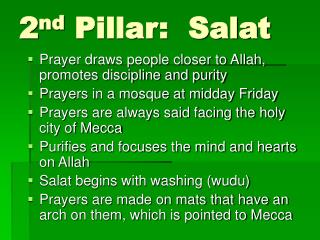 2 nd Pillar: Salat